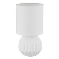 ASZTALI LÁMPA - fehér, Basics, textil/kerámia (12/23cm)