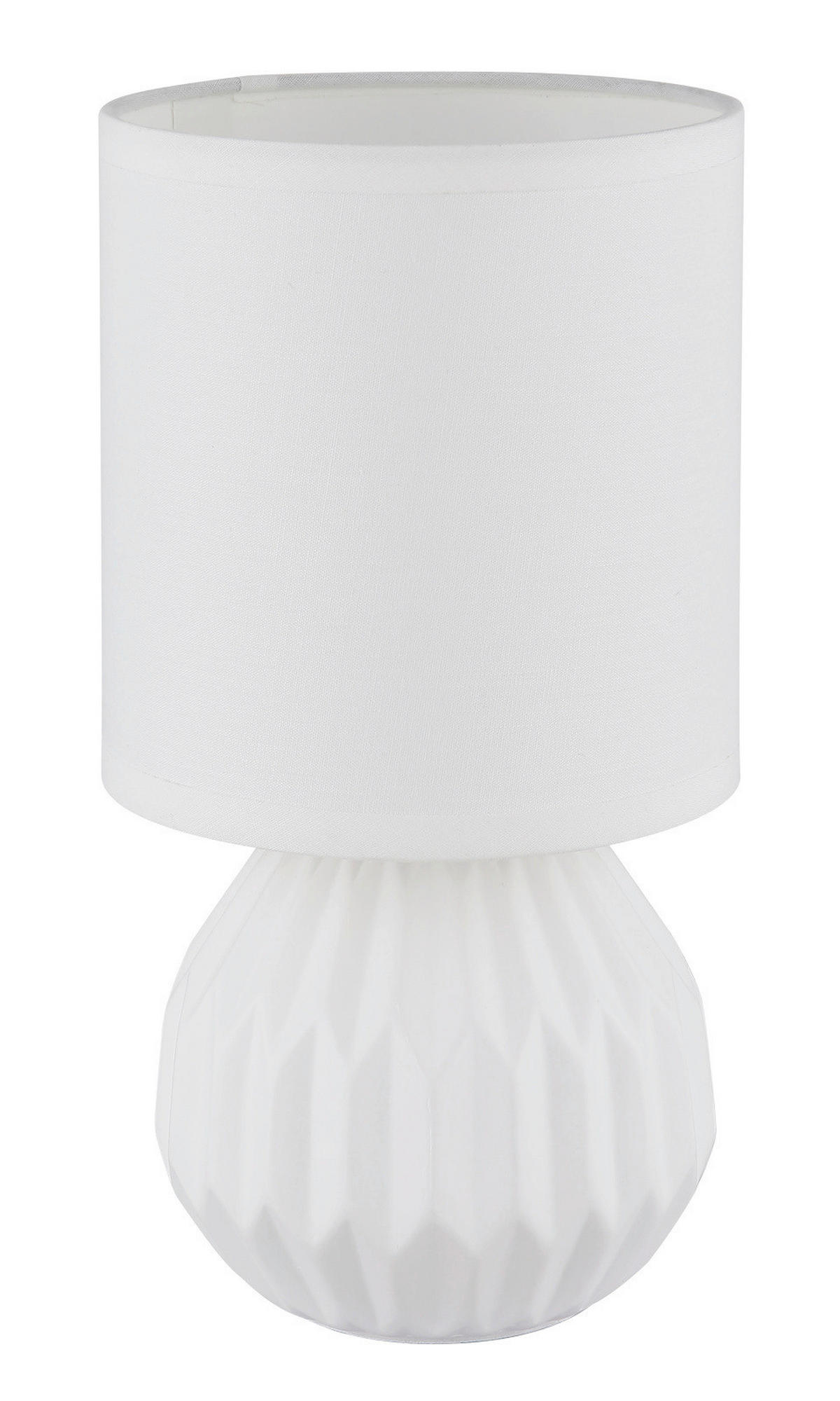 ASZTALI LÁMPA - fehér, Basics, textil/kerámia (12/23cm)