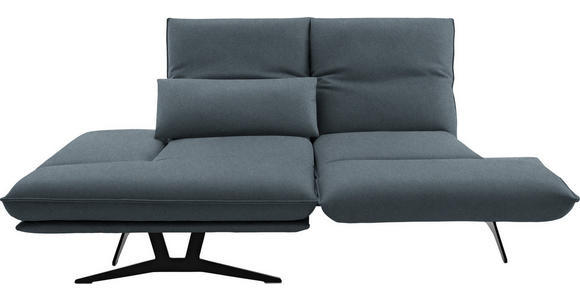 ECKSOFA in Echtleder Blau 130/210 cm - Blau/Gelb, Design, Leder/Metall (130/210cm) - Dieter Knoll