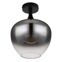 DECKENLEUCHTE  24/31,5 cm    - Schwarz, Basics, Glas/Metall (24/31,5cm) - Globo