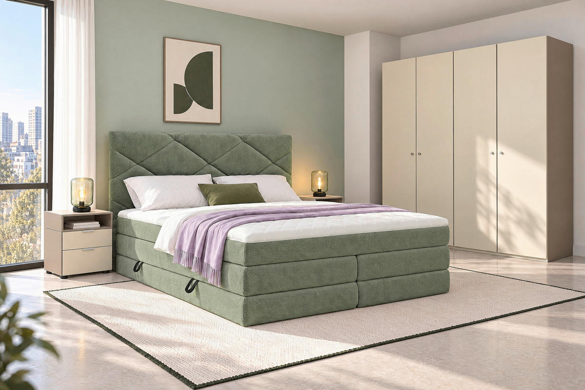 DREHTÜRENSCHRANK in Creme, Hellbraun  - Hellbraun/Silberfarben, Design, Glas/Holzwerkstoff (203/220/59cm) - Jutzler