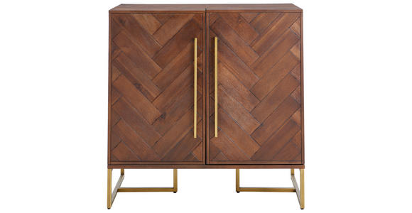 BARSCHRANK in Akaziefarben - Messingfarben/Akaziefarben, KONVENTIONELL, Holz/Holzwerkstoff (100/100/50cm) - Ambia Home