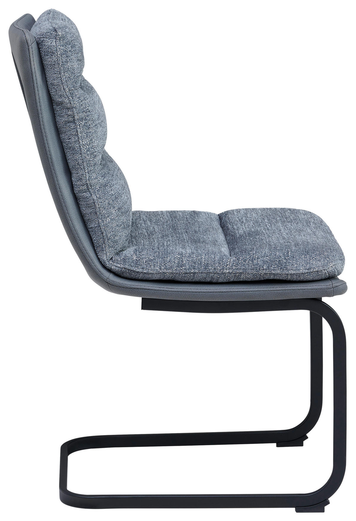 SCHWINGSTUHL  in Eisen Webstoff  - Schwarz/Grau, MODERN, Textil/Metall (45/91.5/62cm) - Livetastic