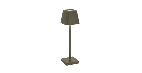 AKKU-TISCHLEUCHTE Lino 10/38 cm - Grau, Design, Kunststoff/Metall (10/38cm) - Novel