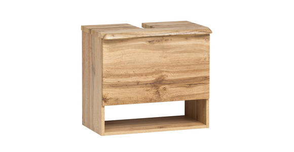 WASCHTISCHUNTERSCHRANK 61/55/40 cm  - Eiche Wotan/Silberfarben, Natur, Holzwerkstoff/Kunststoff (61/55/40cm) - Xora