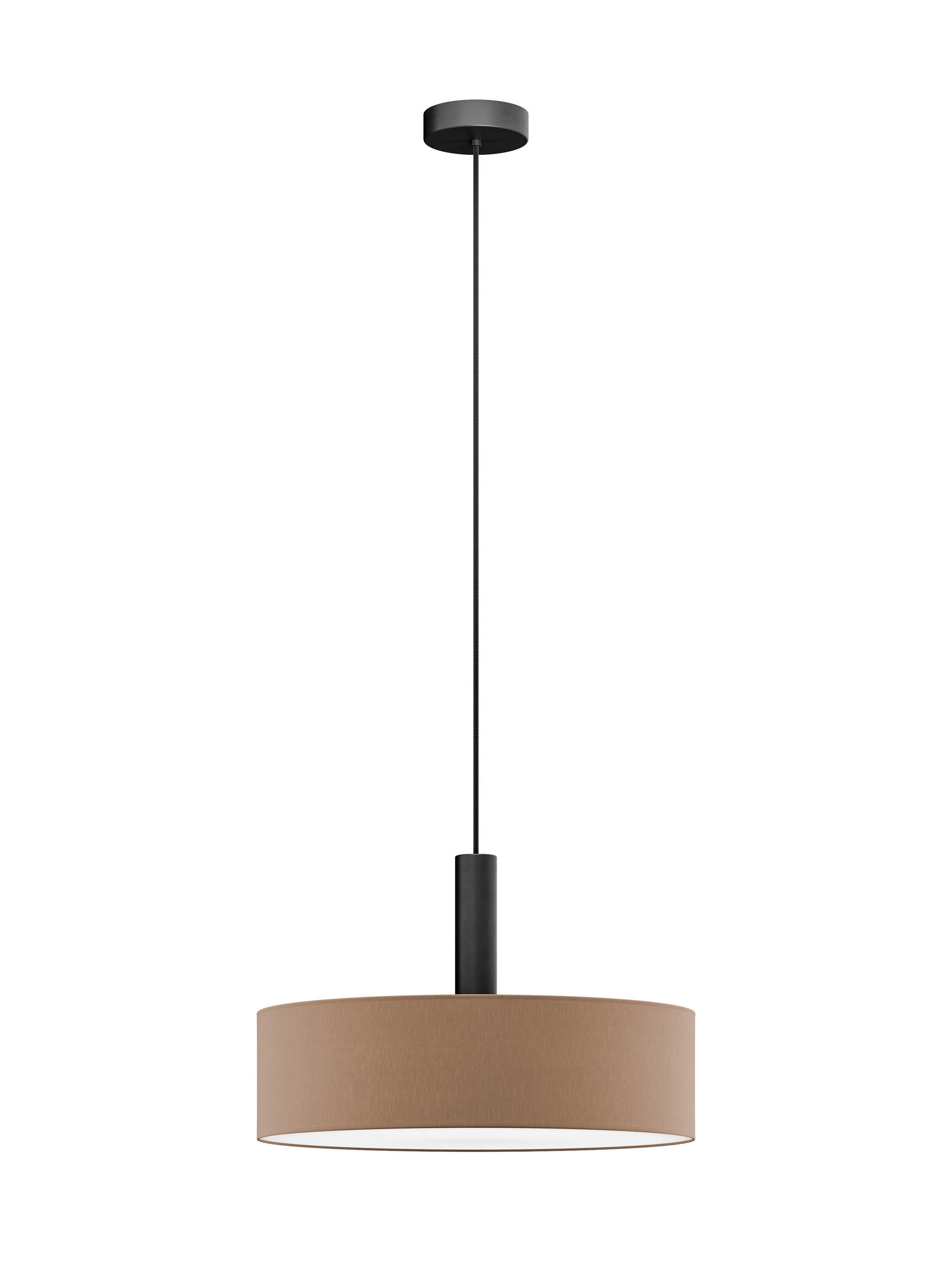 FÜGGŐLÁMPA 50/115 cm  - világosbarna, Basics, műanyag/textil (50/115cm)