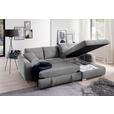 ECKSOFA in Mikrofaser Hellgrau  - Chromfarben/Hellgrau, MODERN, Kunststoff/Textil (276/193cm) - Hom`in