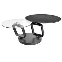 COUCHTISCH in Metall, Glas, Keramik 75-130/75/42 cm  - Silberfarben/Titanfarben, Design, Glas/Keramik (75-130/75/42cm) - Dieter Knoll