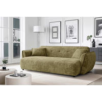 VIERSITZER-SOFA Nelia Chenille Grün  - Schwarz/Braun, Design, Kunststoff/Textil (250/81/114cm) - P & B