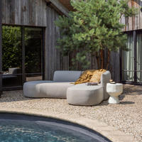 LOUNGEGARNITUR 258/168 cm Aluminium  - Sandfarben, MODERN, Textil/Metall (258/168cm) - Livetastic