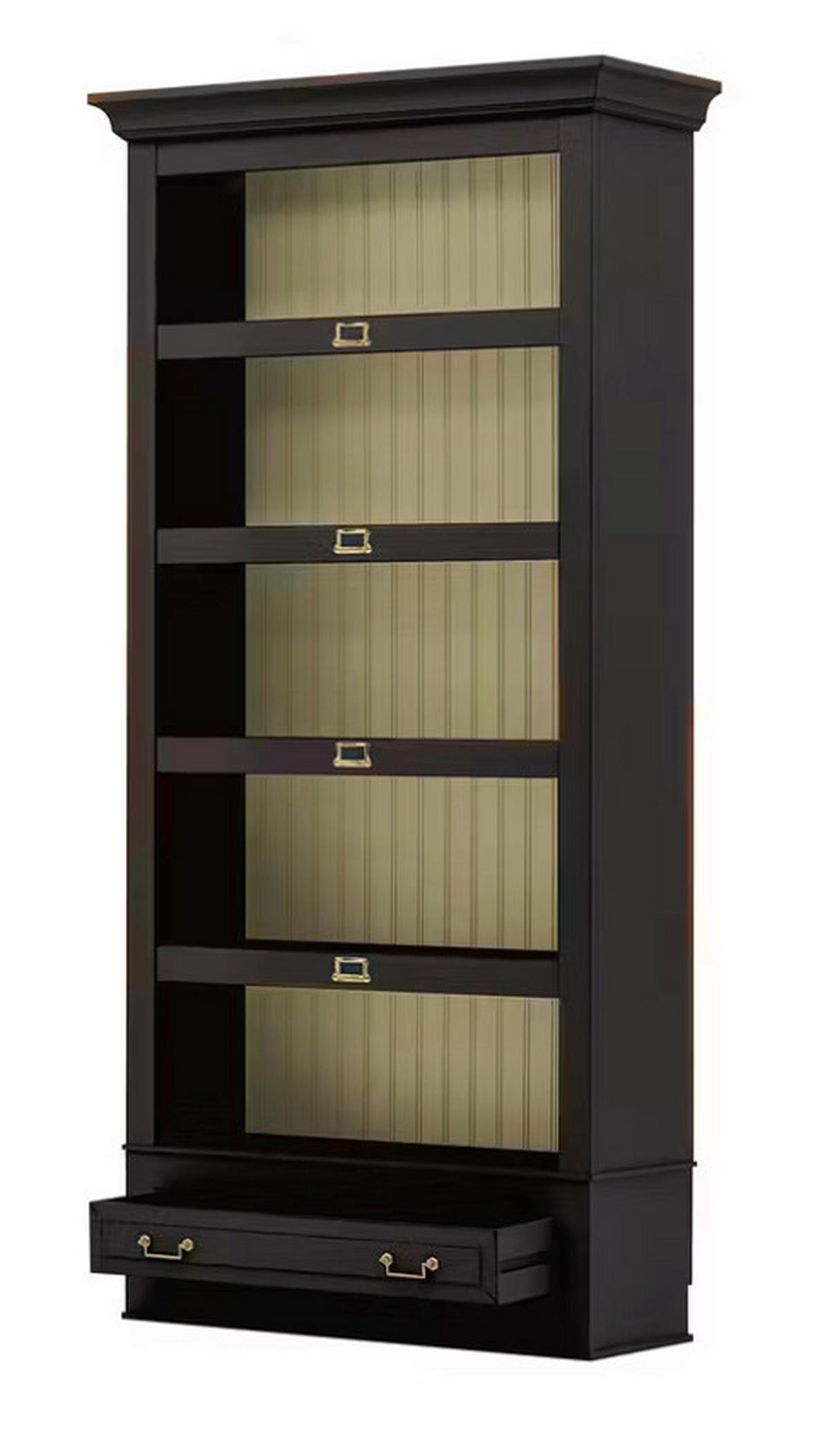 REGAL Pinie massiv Creme  - Creme/Schwarz, LIFESTYLE, Holz/Metall (117/238,5/46,5cm) - Livetastic
