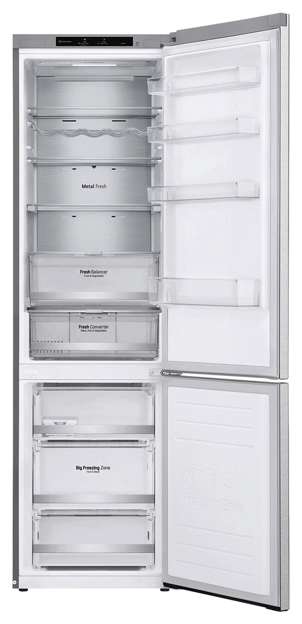 KÜHL-GEFRIER-KOMBINATION 60/203/68 cm GBB92MBB3P  - Silberfarben, Trend, Glas/Kunststoff (60/203/68cm) - LG