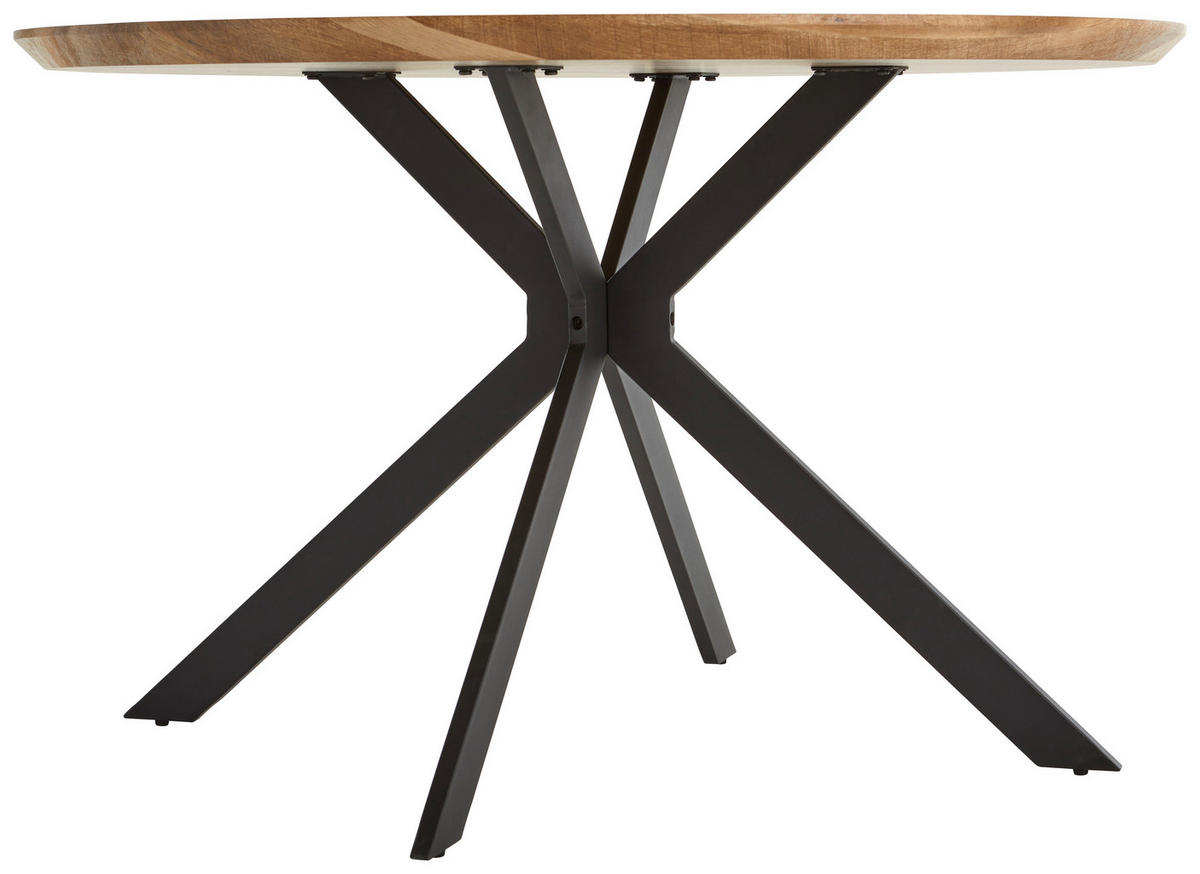 JEDILNA MIZA, črna, barve hrasta  - črna/barve hrasta, Moderno, kovina/leseni material (120/120/76cm) - MID.YOU