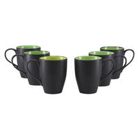 SET VELIKIH ŠALICA ZA KAVU     Hot Green   - zelena/crna, Basics, keramika (300ml) - Creatable