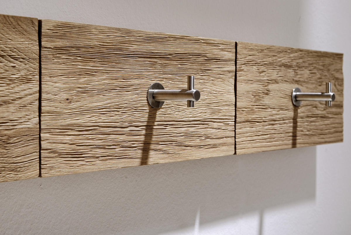 GARDEROBENLEISTE  in Wildeiche massiv Eichefarben  - Eichefarben, Design, Holz (96/15,6/5,2cm) - Voglauer