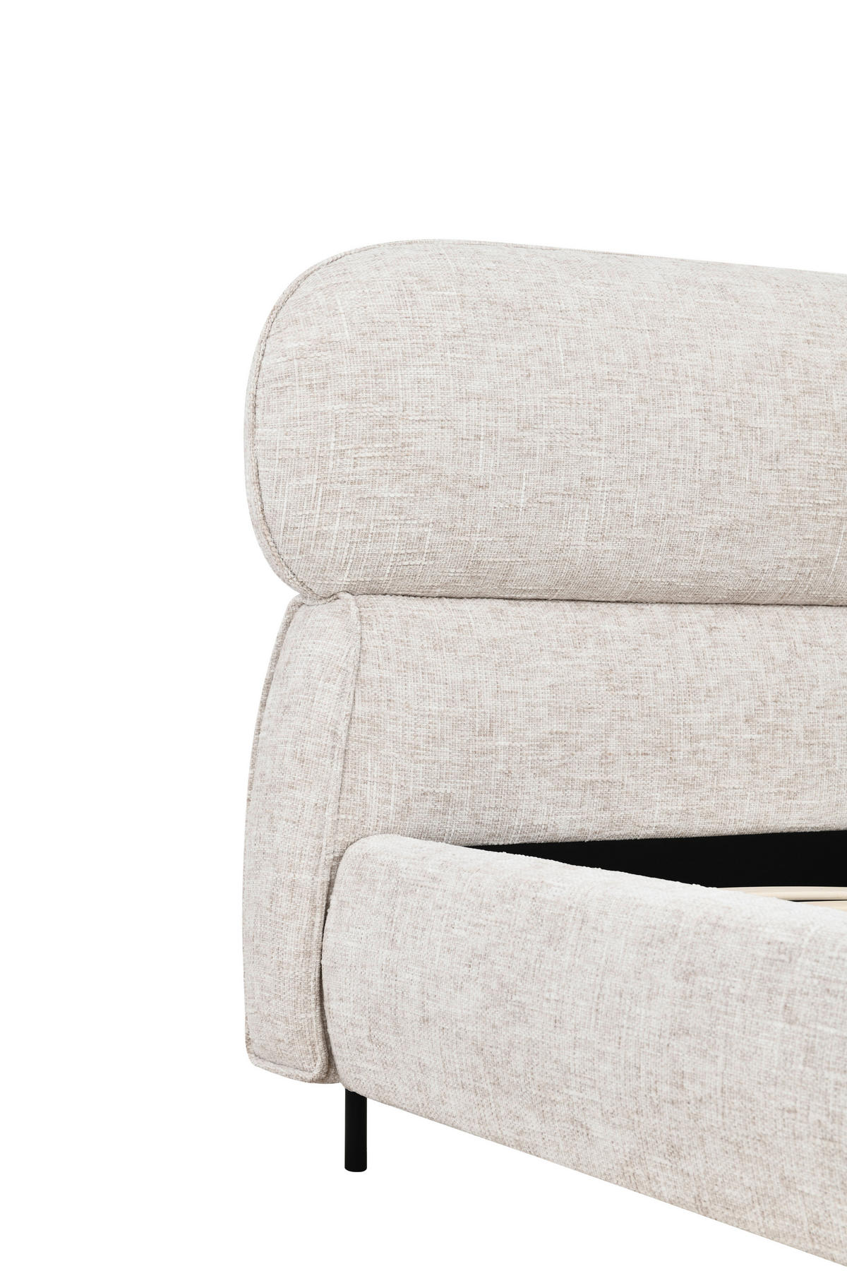 POLSTERBETT gepolstertes Kopfteil, Lattenrost 140/200 cm  in Beige  - Eichefarben/Beige, Design, Holz/Textil (140/200cm) - Boxxx