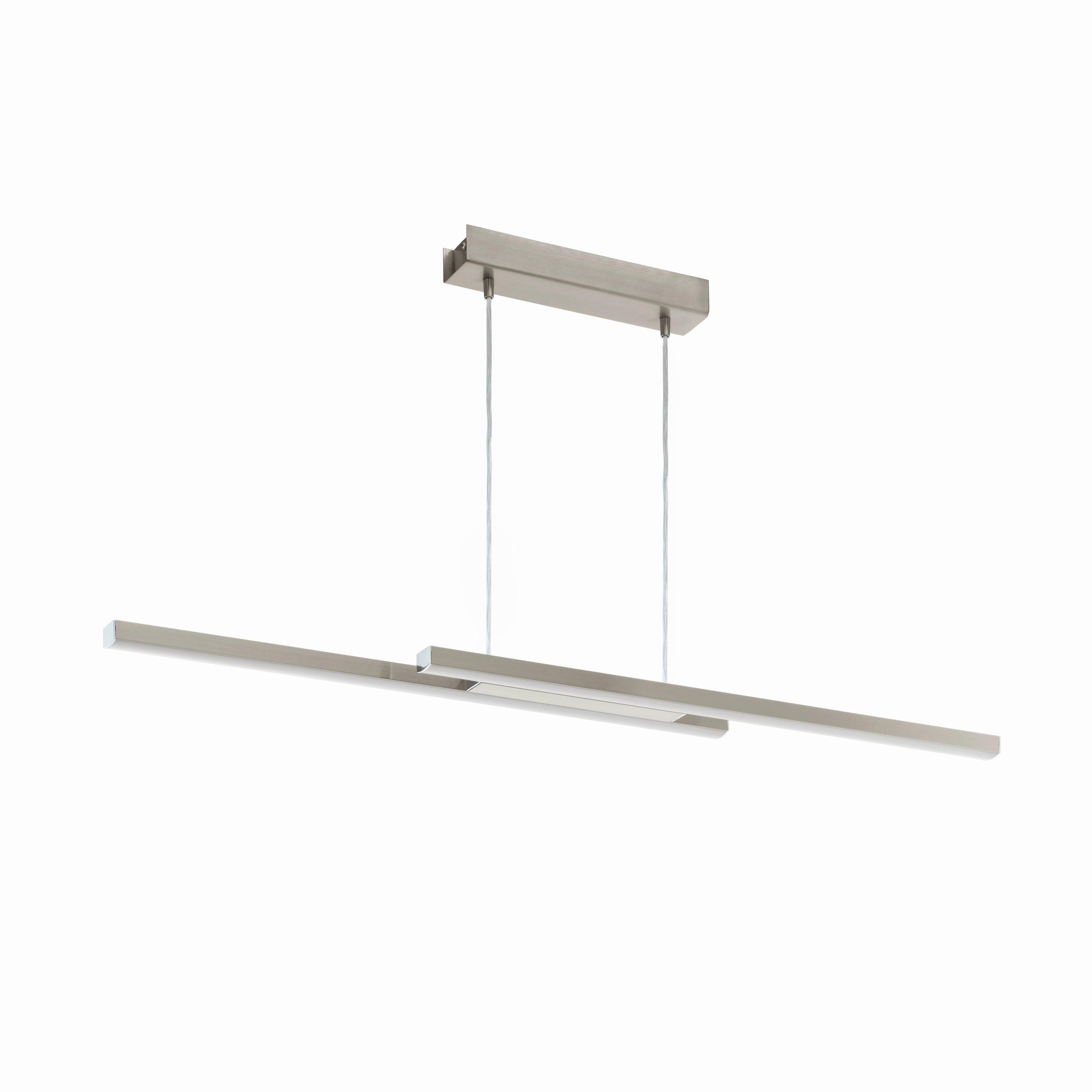 LED-HÄNGELEUCHTE Fraioli-Z 105,5/10/120 cm   - Weiß/Nickelfarben, Design, Kunststoff/Metall (105,5/10/120cm) - Eglo
