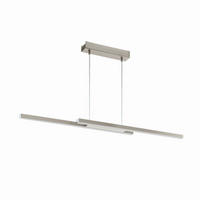 LED-HÄNGELEUCHTE Fraioli-Z 105,5/10/120 cm   - Weiß/Nickelfarben, Design, Kunststoff/Metall (105,5/10/120cm) - Eglo