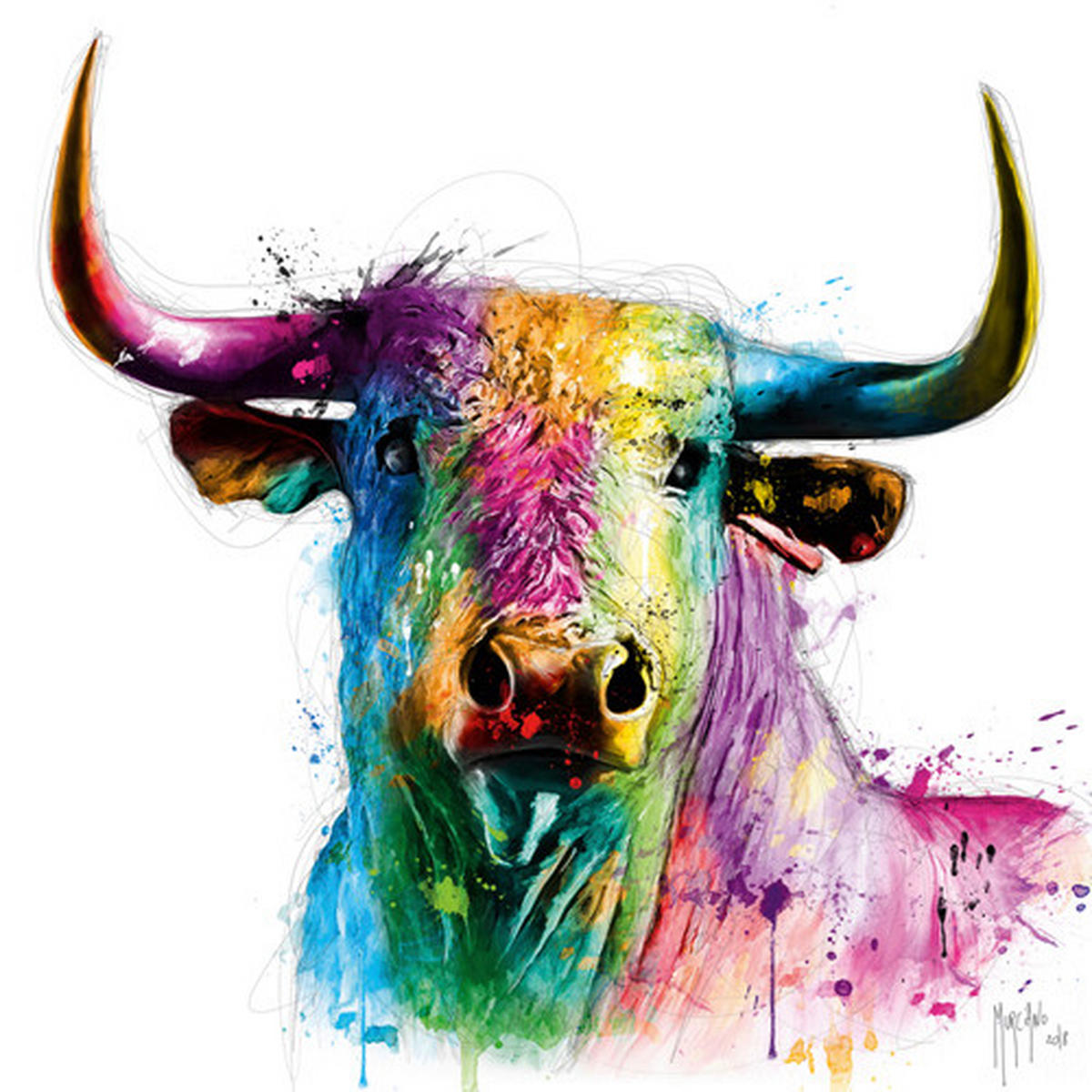 KUNSTDRUCK 14/14 cm  - Weiss/Multicolor, Basics, Papier (14/14cm) - Monee