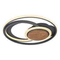 LED MENNYEZETI LÁMPA - grafitszürke/sötétbarna, Design, műanyag/fa (49,5/8cm) - Globo