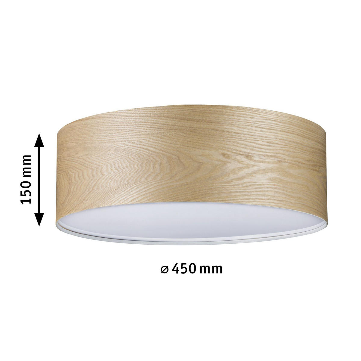 DECKENLEUCHTE 45/15 cm   - Rotbraun, Basics, Holz/Metall (45/15cm) - Paulmann