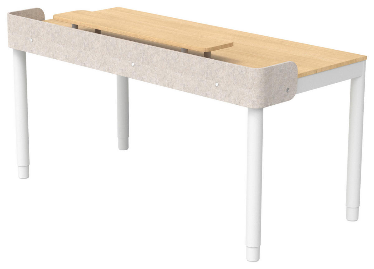 SCHREIBTISCH 160/76/72/117 cm Weiß, Nussbaumfarben elektrisch höhenverstellbar  - Nussbaumfarben/Weiß, Design, Holzwerkstoff/Kunststoff (160/76/72/117cm) - Novel
