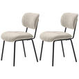 STUHL-SET 2 Stück  ,  , Bouclé  ,  - Creme/Schwarz, MODERN, Textil/Metall (50/98/50cm) - Carryhome