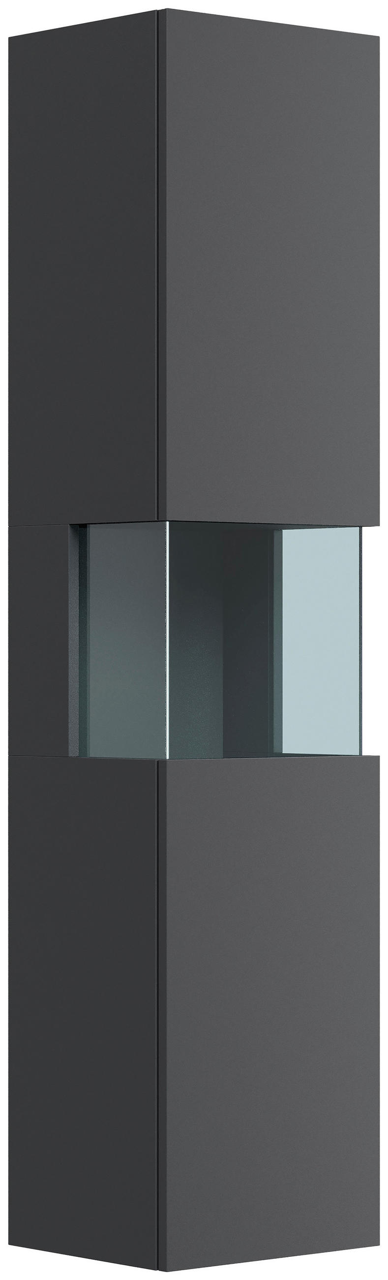 HOCHSCHRANK 35,2/150/30 cm  - Graphitfarben, MODERN, Glas/Holzwerkstoff (35,2/150/30cm) - MID.YOU