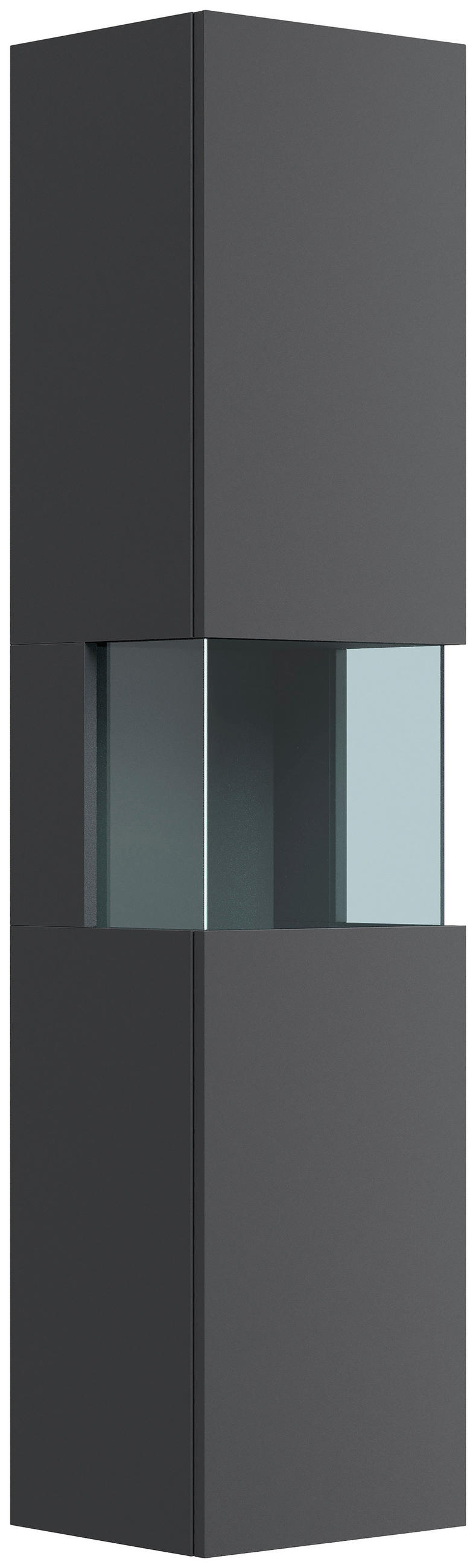 HOCHSCHRANK 35,2/150/30 cm  - Graphitfarben, MODERN, Glas/Holzwerkstoff (35,2/150/30cm) - MID.YOU