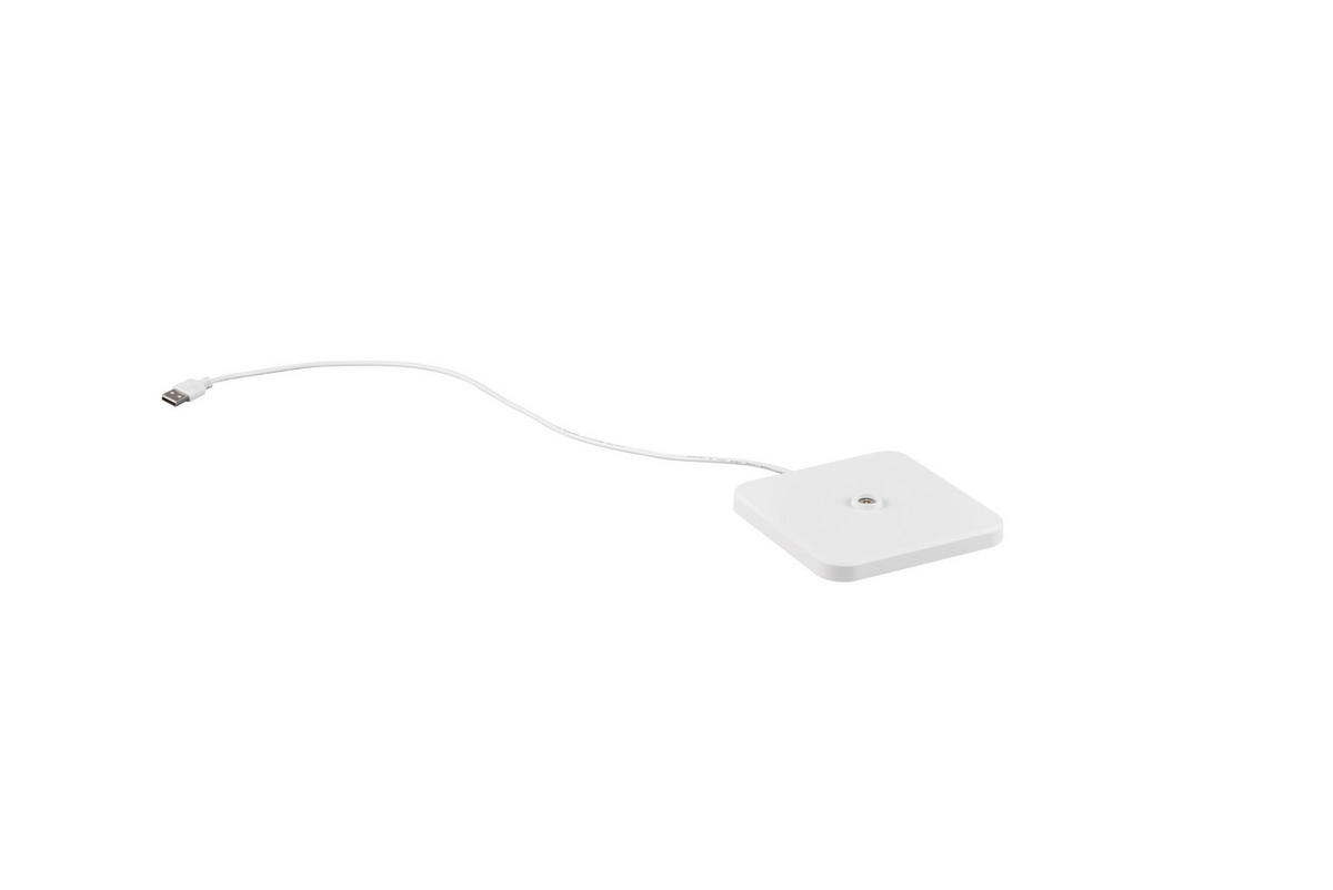 AKKU-TISCHLEUCHTE - Weiss, Konventionell, Kunststoff (12,5/38cm)