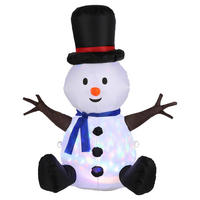 SCHNEEMANN 110CM HOCH - Rot/Schwarz, KONVENTIONELL, Kunststoff (65/62/110cm)