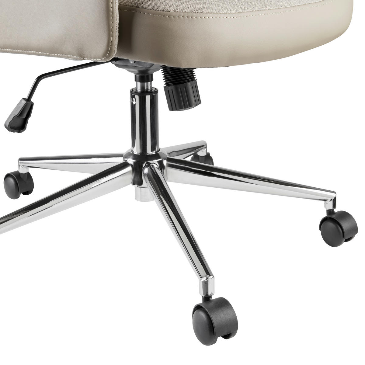 CHEFSESSEL Lederlook, Flachgewebe Grau  - Chromfarben/Grau, MODERN, Kunststoff/Textil (65/108-118/72cm) - MID.YOU