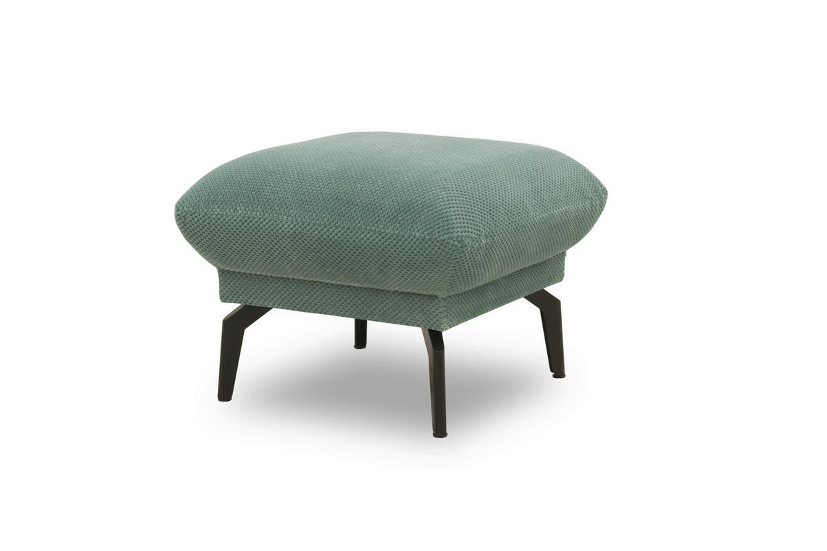 HOCKER in Textil Mintgrün  - Schwarz/Mintgrün, Design, Textil/Metall (57/46/57cm) - MID.YOU