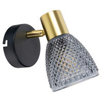 WANDLEUCHTE LINDITA 16,5/8,5/14 cm  - Schwarz, LIFESTYLE, Glas/Metall (16,5/8,5/14cm) - Näve