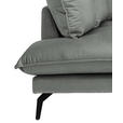 ECKSOFA Grau Samt  - Schwarz/Grau, Design, Textil/Metall (200/241cm) - Carryhome