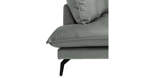 ECKSOFA Grau Samt  - Schwarz/Grau, Design, Textil/Metall (200/241cm) - Carryhome