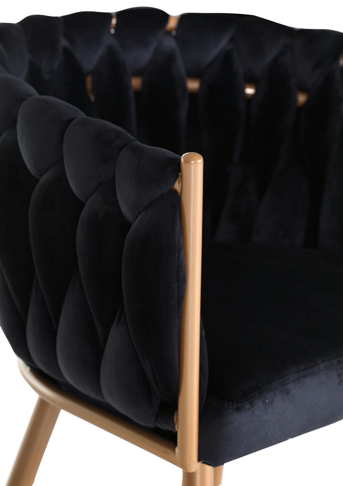 ŽIDLE S PODRUČKAMI, samet, černá, barvy zlata - černá/barvy zlata, Lifestyle, kov/textil (60/78/55cm) - Ambia Home
