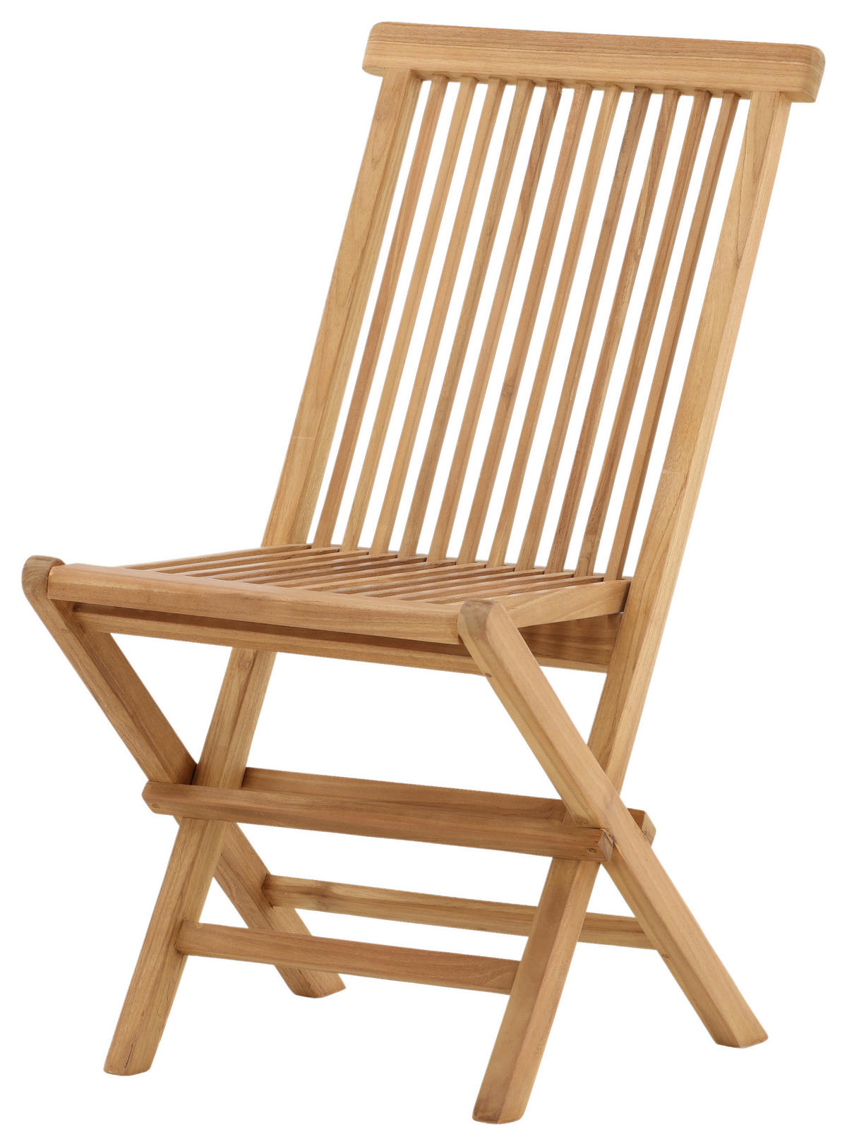 Klappstuhl 2er-Set Teakholz Teakfarben  - Teakfarben, KONVENTIONELL, Holz (47/89/62cm) - Gardenson
