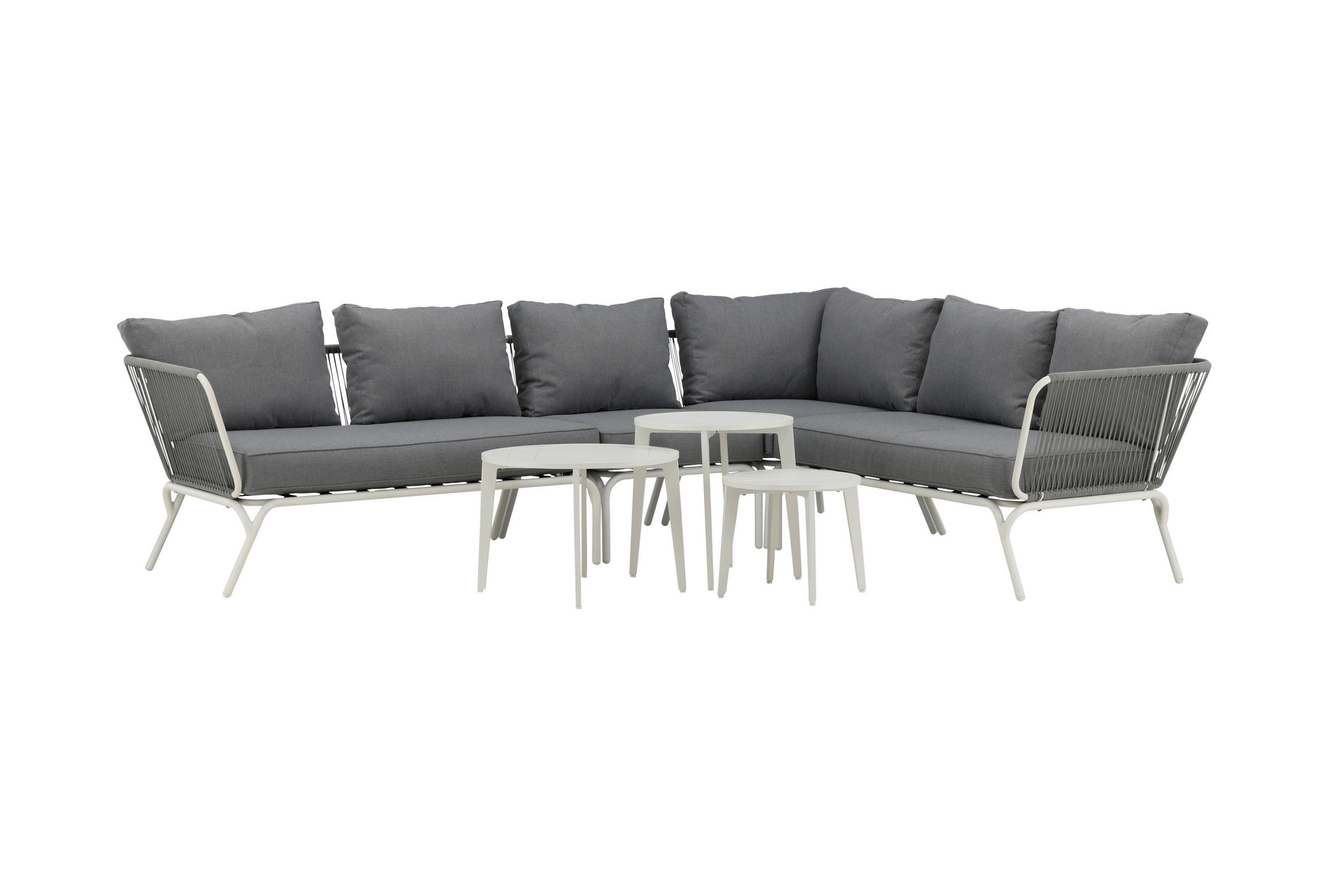 LOUNGESET  - vit/grå, Klassisk, metall/textil - Gardenson