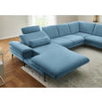 WOHNLANDSCHAFT  in Chenille, Flachgewebe Blau  - Blau/Schwarz, Design, Textil/Metall (180/344/208cm) - Dieter Knoll