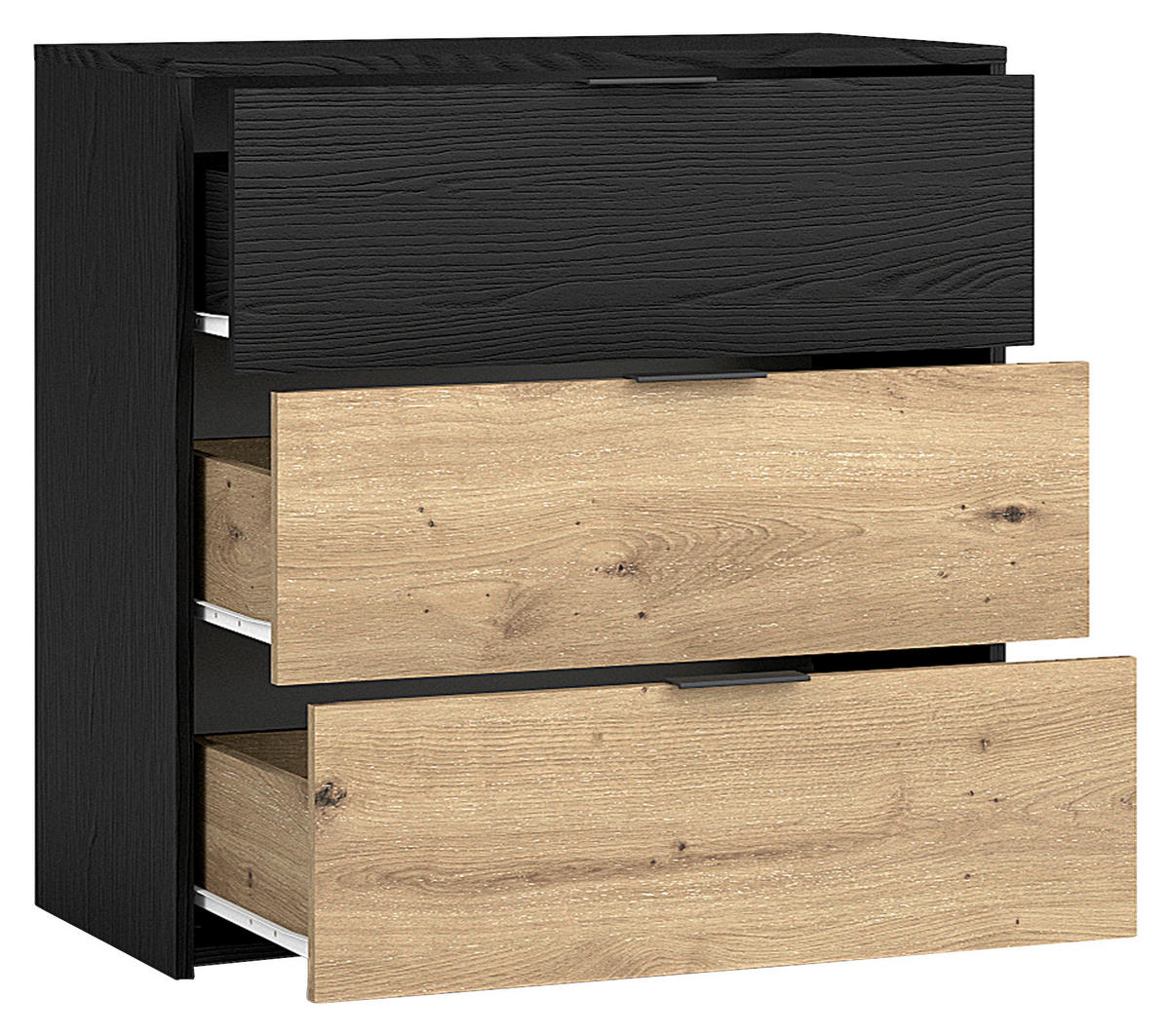 KOMMODE  in 80/80/40 cm  - Anthrazit/Schwarz, Design, Holzwerkstoff/Kunststoff (80/80/40cm) - MID.YOU