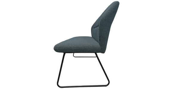 SITZBANK 156,5/87/62 cm  in Grau  - Schwarz/Grau, Design, Textil/Metall (156,5/87/62cm) - Novel