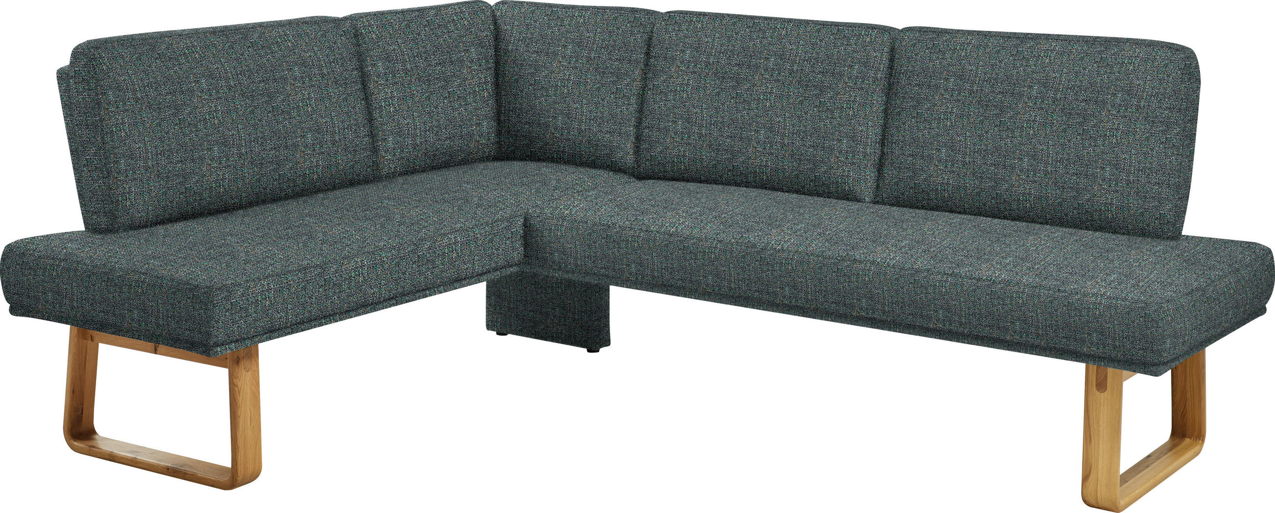 ECKBANK 174/240 cm  in Türkis, Eichefarben  - Türkis/Eichefarben, Design, Holz/Textil (174/240cm) - Dieter Knoll