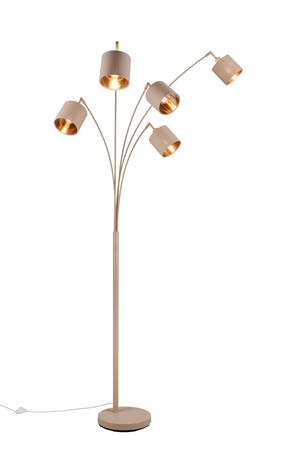 BOGENLEUCHTE Tommy 71.5/200 cm  - Beige/Goldfarben, LIFESTYLE, Textil/Metall (71.5/200cm)