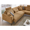 ECKSOFA Senfgelb Chenille  - Senfgelb/Schwarz, Design, Textil/Metall (303/254cm) - Dieter Knoll