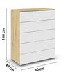 KOMMODE  in 80/100/43 cm  - Weiß/Eiche Artisan, Design, Holzwerkstoff/Metall (80/100/43cm) - Carryhome