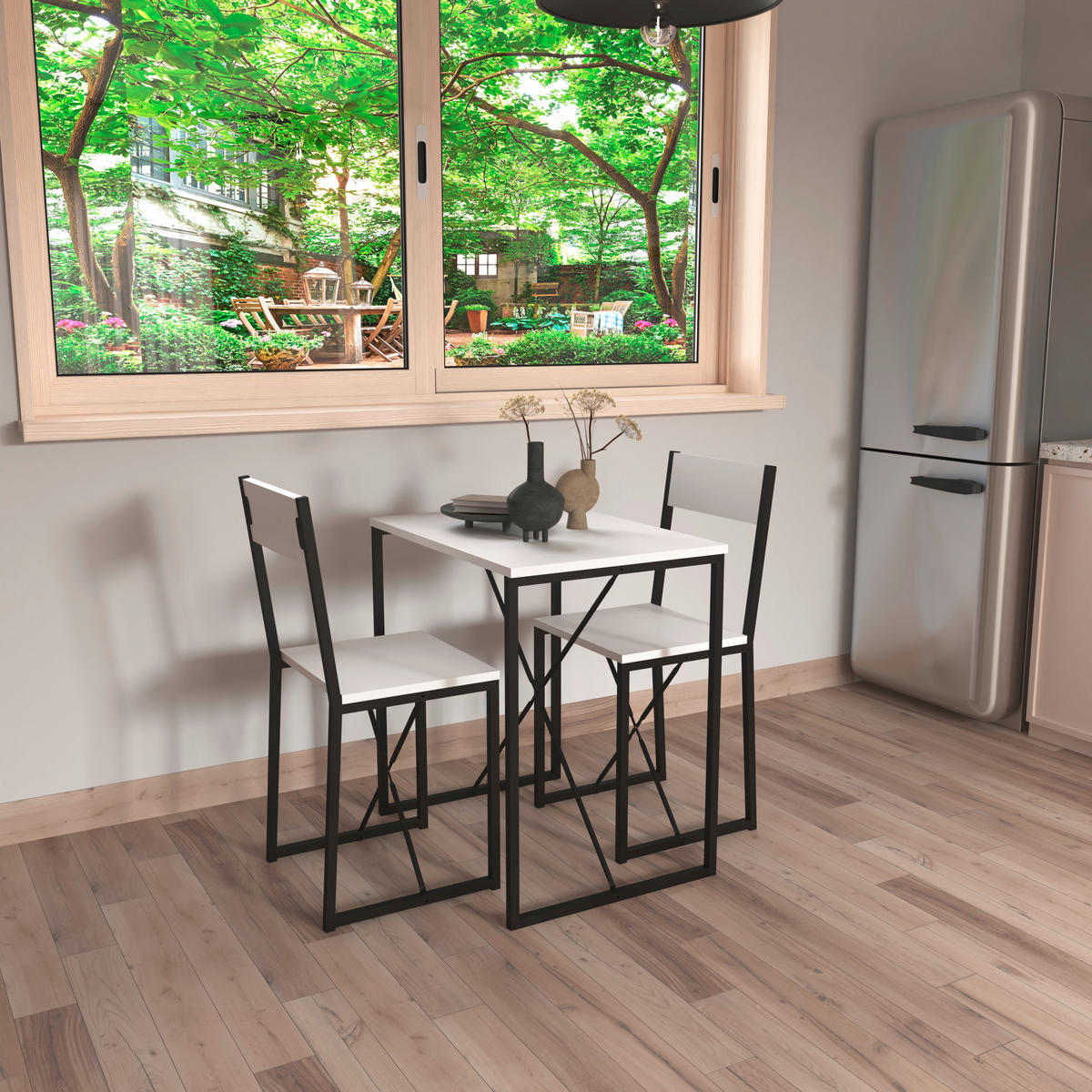 ESSTISCH in Holzwerkstoff 72,8/52,7/84,7 cm   - Schwarz/Weiß, Design, Holzwerkstoff/Metall (72,8/52,7/84,7cm) - MID.YOU