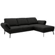ECKSOFA  in Flachgewebe Anthrazit  255-365/175-224 cm  - Anthrazit/Schwarz, Design, Textil/Metall (255-365/175-224cm) - Dieter Knoll
