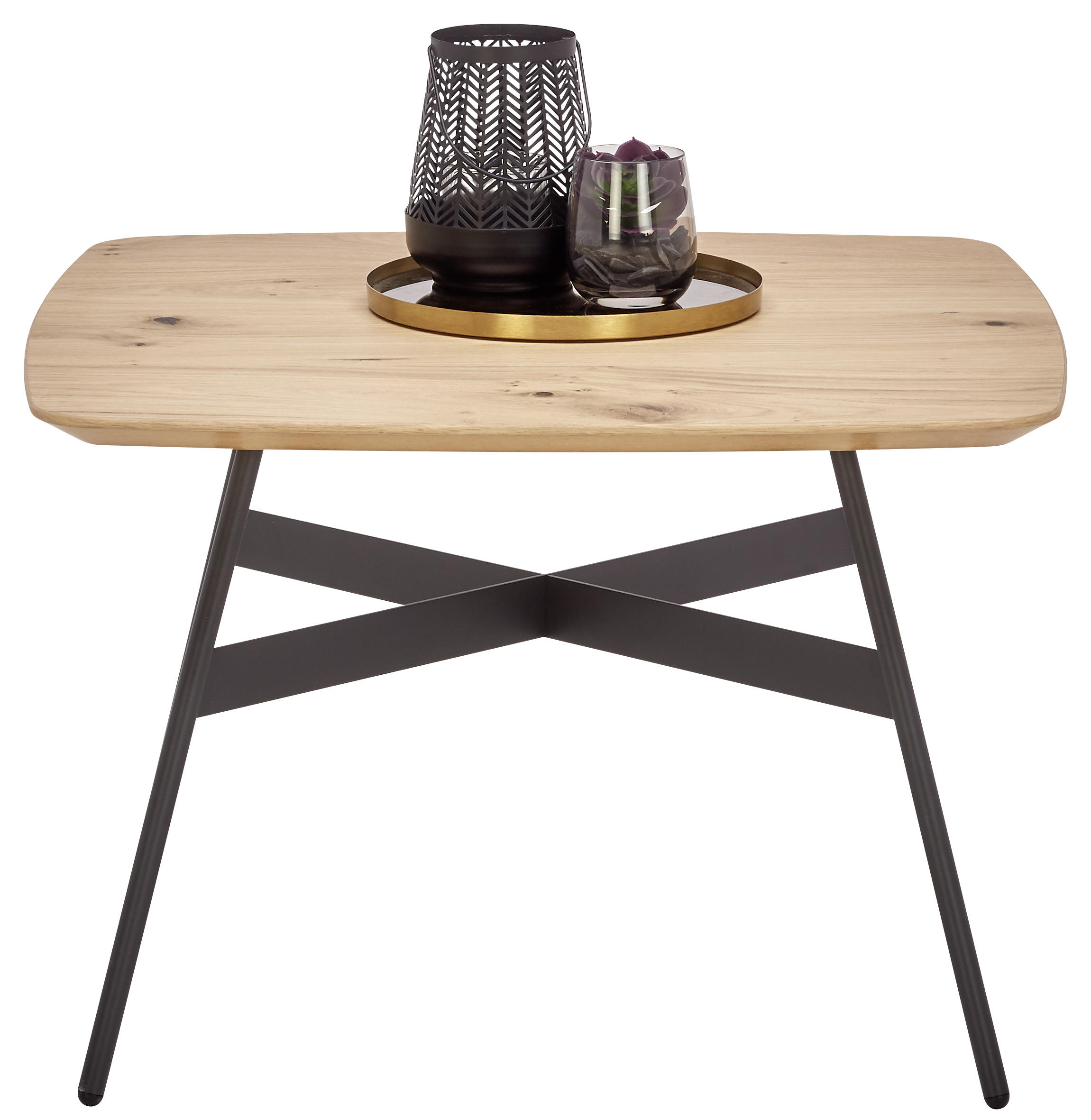COUCHTISCH in Holz, Metall 65/65/42 cm  - Eichefarben/Anthrazit, Design, Holz/Metall (65/65/42cm) - Venjakob