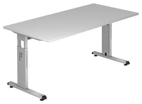 SCHREIBTISCH höhenverstellbar, in verschiedenen Holz-Dekoren erhältlich  - Silberfarben/Grau, KONVENTIONELL, Holzwerkstoff/Metall (160/80/65-85cm) - Venda